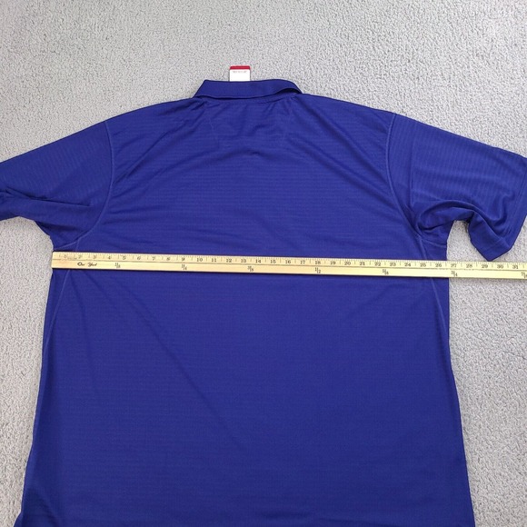 Antigua Polo Shirt Mens Size XL Blue Striped Famous And Hated Bulldog Embroidery - Picture 12 of 15